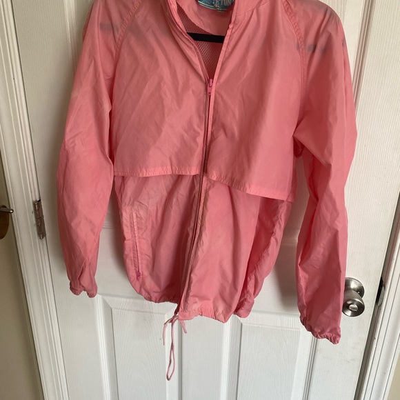 Vintage woolrich pink windbreaker peach jacket hooded zipper retro hoodie - Picture 2 of 14